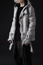 Load image into Gallery viewer, ISAMU KATAYAMA BACKLASH HOODED RIDERS JACKET / NATURAL DYED & GARMENT WASHED JP CALF (WHITE)