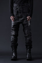 画像をギャラリービューアに読み込む, BORIS BIDJAN SABERI DROP CROTCH SLIM PANTS / STONE WASHED & USED EFFECT & BODY MOLDED "P23-F1603K" (BLACK DENIM)