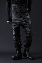 画像をギャラリービューアに読み込む, BORIS BIDJAN SABERI DROP CROTCH SLIM PANTS / STONE WASHED & USED EFFECT & BODY MOLDED "P23-F1603K" (BLACK DENIM)