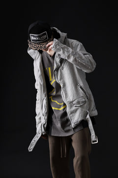 画像をギャラリービューアに読み込む, ISAMU KATAYAMA BACKLASH HOODED RIDERS JACKET / NATURAL DYED - GARMENT WASHED JP CALF (WHITE)