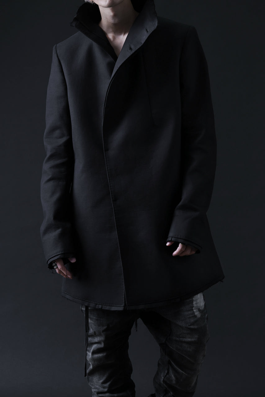 画像をギャラリービューアに読み込む, BORIS BIDJAN SABERI HIGH NECK SHORT COAT &quot;COAT 1. SHORT-FIF10008&quot; (BLACK)