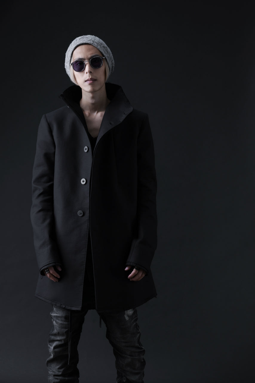 画像をギャラリービューアに読み込む, BORIS BIDJAN SABERI HIGH NECK SHORT COAT &quot;COAT 1. SHORT-FIF10008&quot; (BLACK)