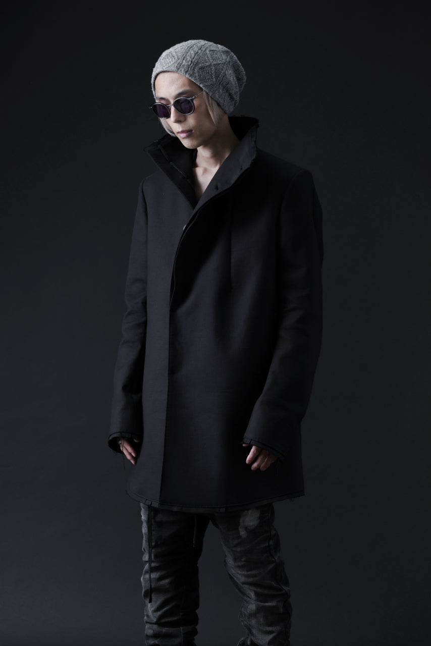 画像をギャラリービューアに読み込む, BORIS BIDJAN SABERI HIGH NECK SHORT COAT &quot;COAT 1. SHORT-FIF10008&quot; (BLACK)