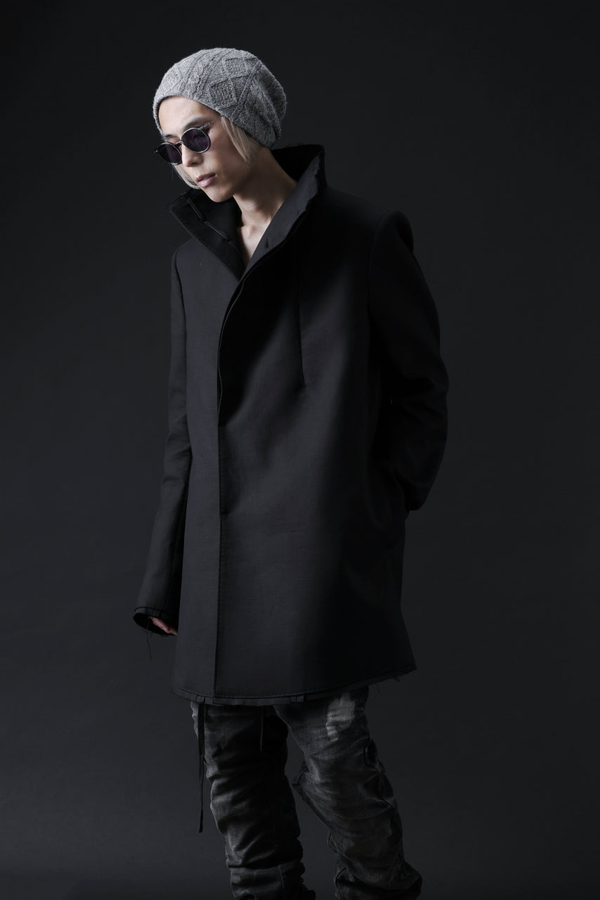 画像をギャラリービューアに読み込む, BORIS BIDJAN SABERI HIGH NECK SHORT COAT &quot;COAT 1. SHORT-FIF10008&quot; (BLACK)