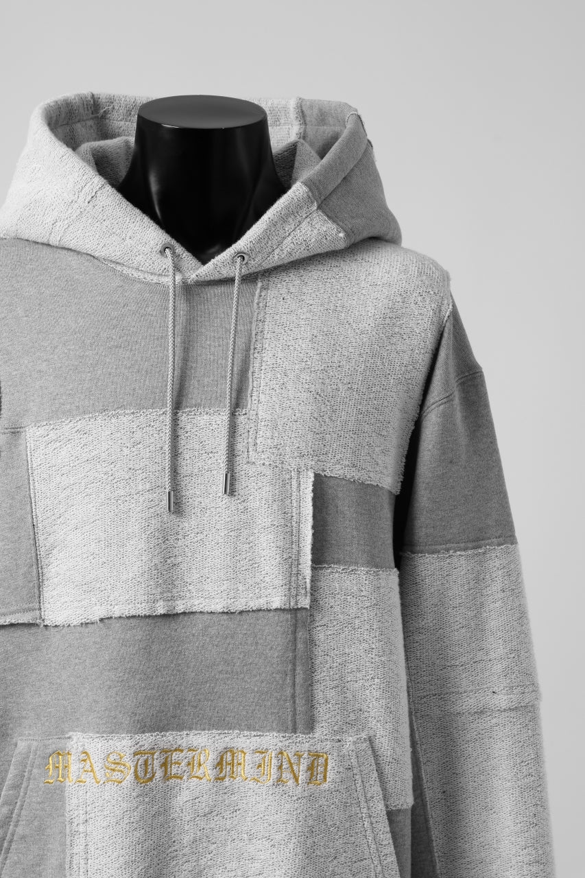 画像をギャラリービューアに読み込む, mastermind JAPAN SWEAT HOODIE / SWITCH PATCHWORK (TOP GRAY)