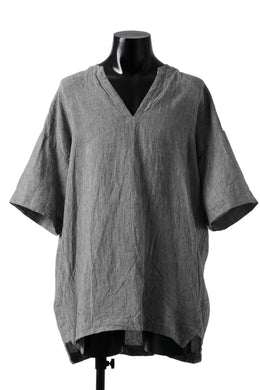 _vital exclusive minimal tunica tops / thin stripe soft linen (BEIGE)