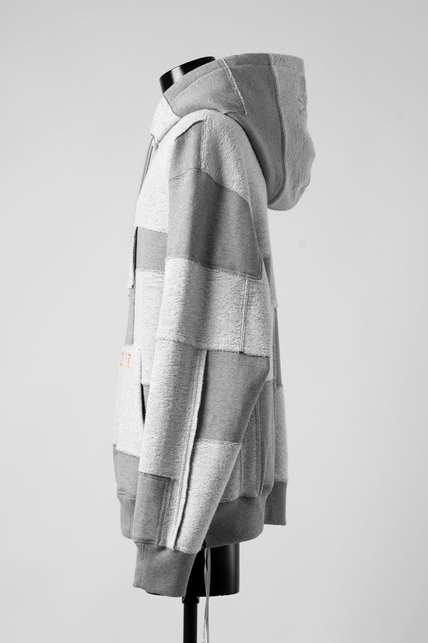 画像をギャラリービューアに読み込む, mastermind JAPAN SWEAT HOODIE / SWITCH PATCHWORK (TOP GRAY)