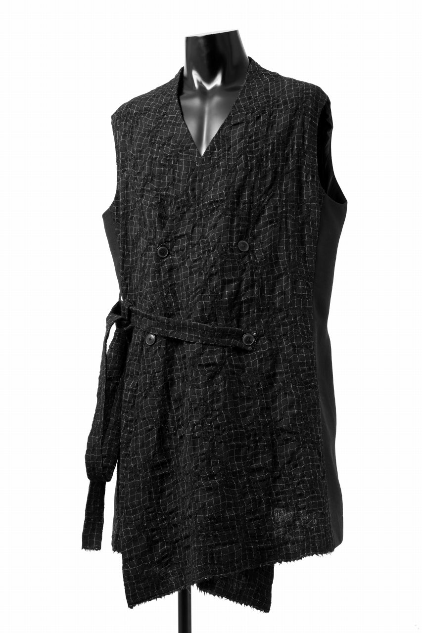 画像をギャラリービューアに読み込む, SOSNOVSKA CHECKER FRONT VEST (CHECK x BLACK)