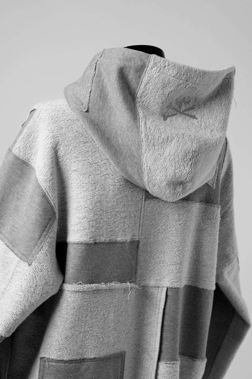 画像をギャラリービューアに読み込む, mastermind JAPAN SWEAT HOODIE / SWITCH PATCHWORK (TOP GRAY)