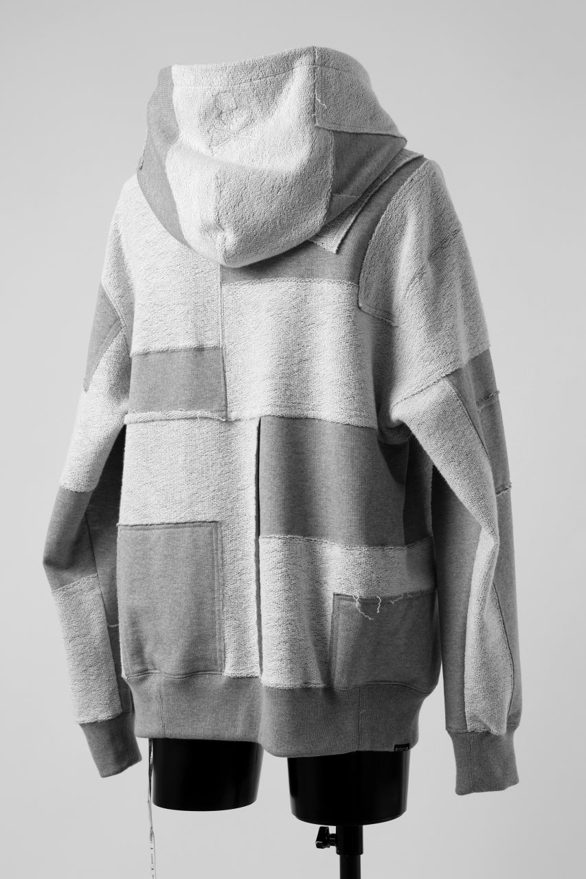 画像をギャラリービューアに読み込む, mastermind JAPAN SWEAT HOODIE / SWITCH PATCHWORK (TOP GRAY)