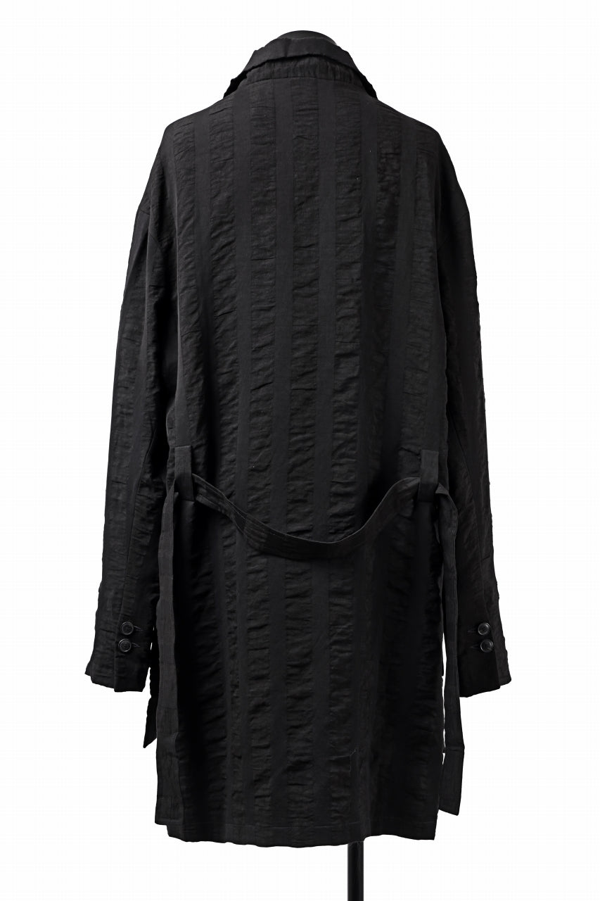 画像をギャラリービューアに読み込む, SOSNOVSKA SQUEEZED STRIPE COAT (BLACK)