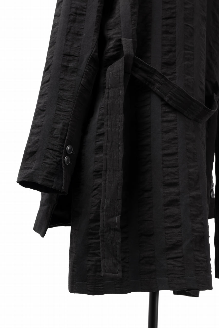 画像をギャラリービューアに読み込む, SOSNOVSKA SQUEEZED STRIPE COAT (BLACK)