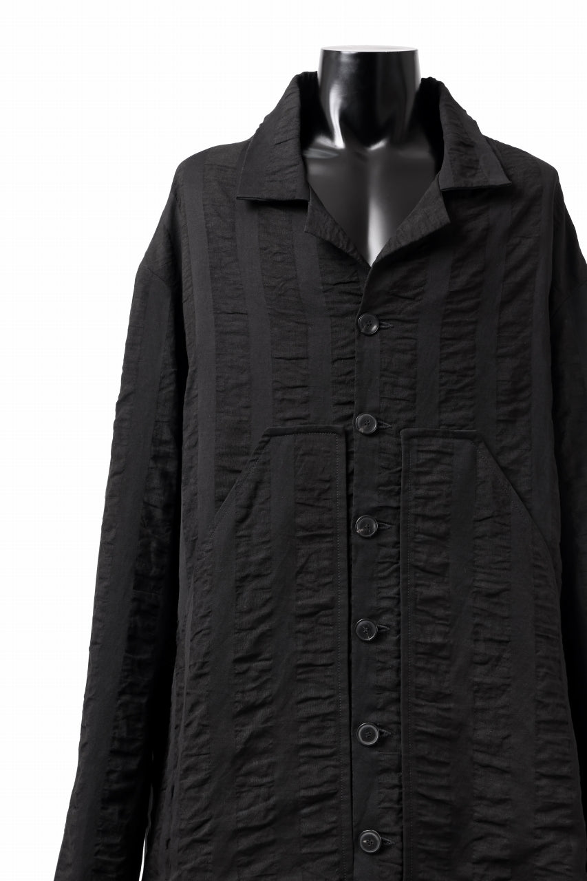 画像をギャラリービューアに読み込む, SOSNOVSKA SQUEEZED STRIPE COAT (BLACK)