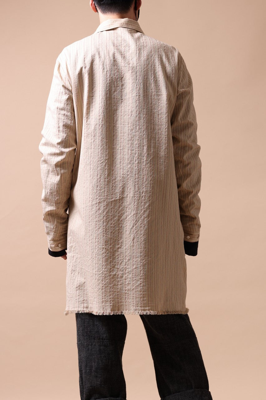 画像をギャラリービューアに読み込む, m.a+ medium fit long shirt / H222L/CSST1 (NATURAL/RED/BLACK)