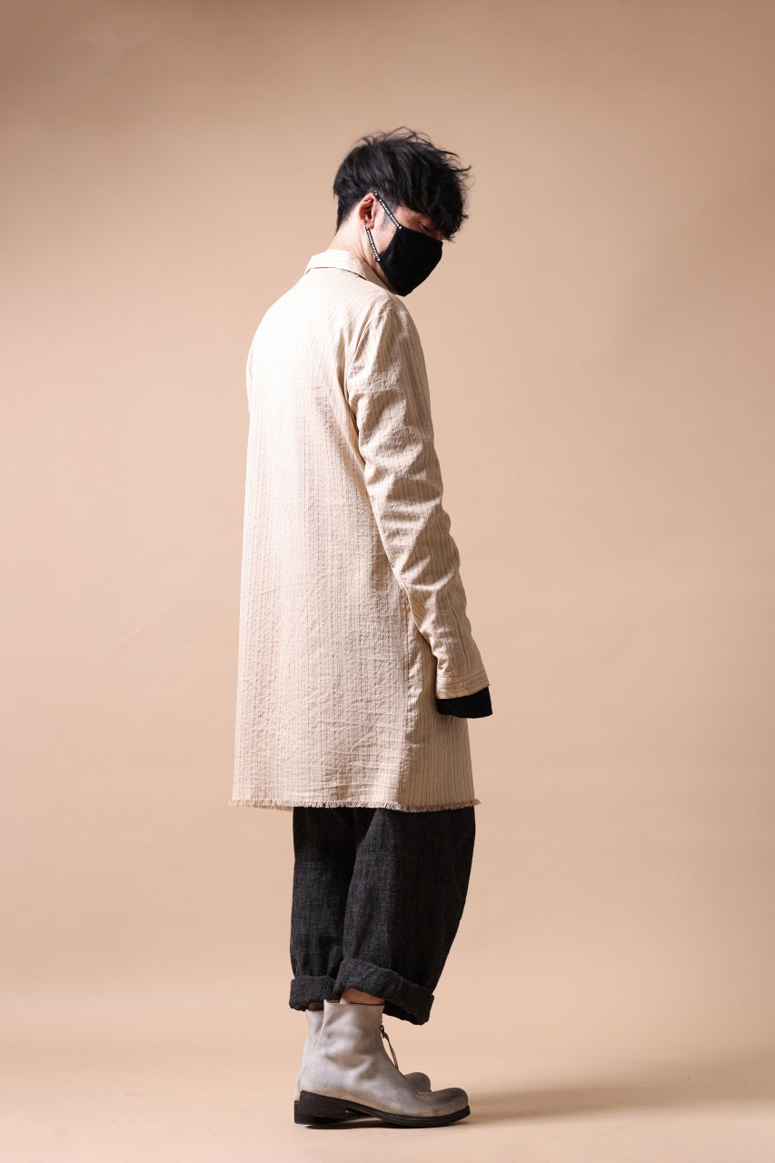 画像をギャラリービューアに読み込む, m.a+ medium fit long shirt / H222L/CSST1 (NATURAL/RED/BLACK)