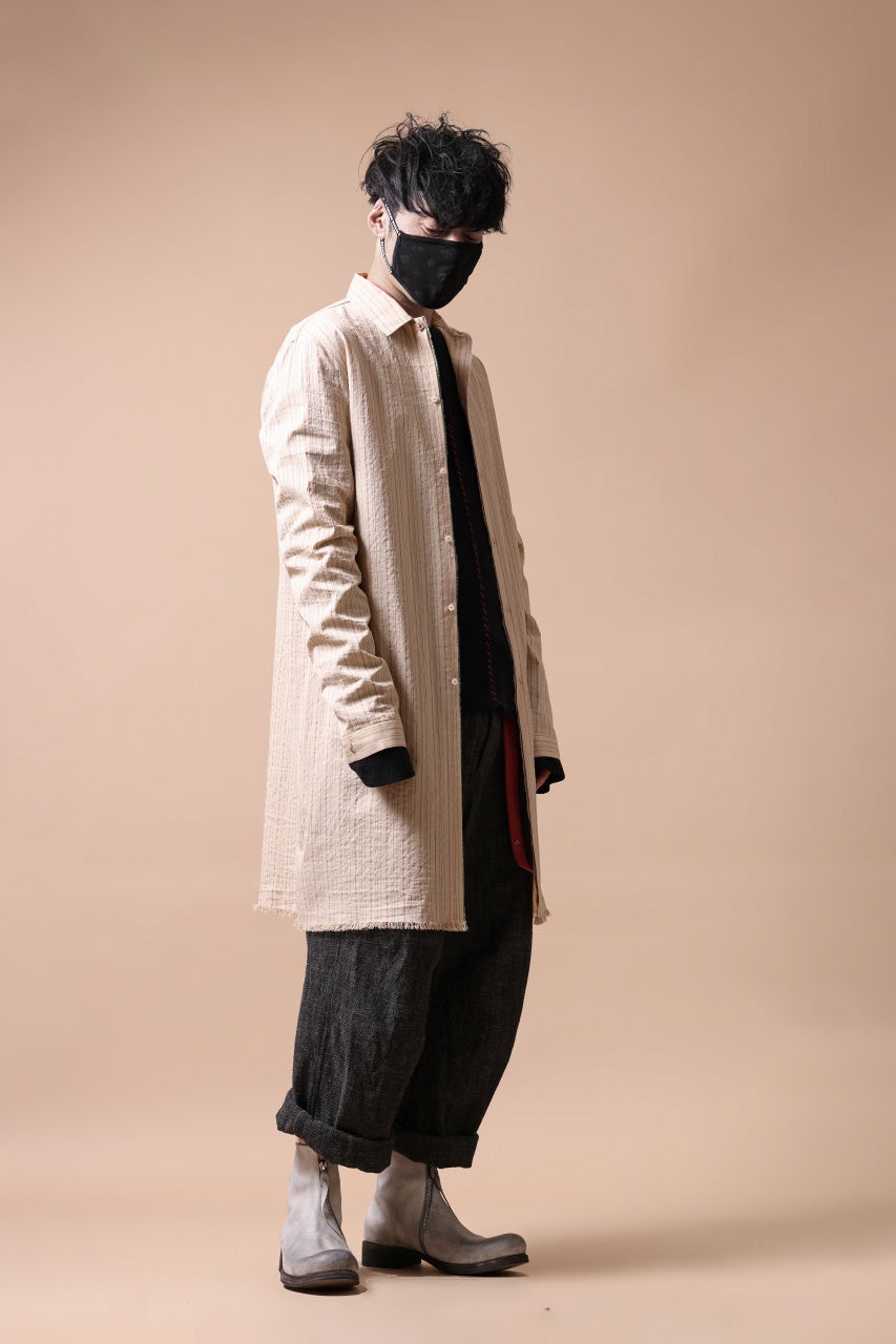 画像をギャラリービューアに読み込む, m.a+ medium fit long shirt / H222L/CSST1 (NATURAL/RED/BLACK)