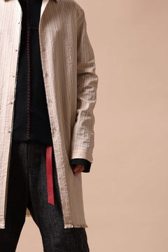 画像をギャラリービューアに読み込む, m.a+ medium fit long shirt / H222L/CSST1 (NATURAL/RED/BLACK)