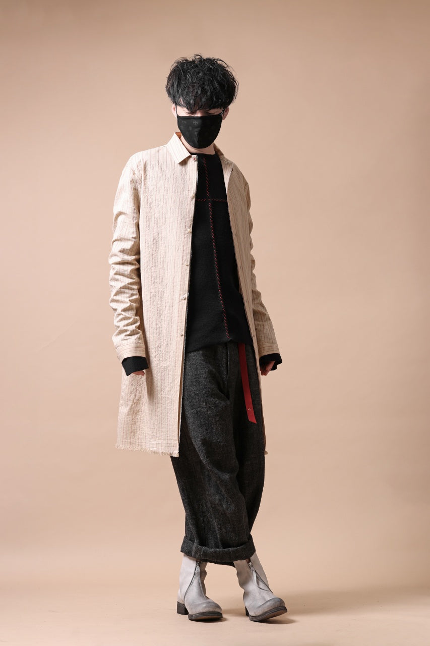 画像をギャラリービューアに読み込む, m.a+ medium fit long shirt / H222L/CSST1 (NATURAL/RED/BLACK)