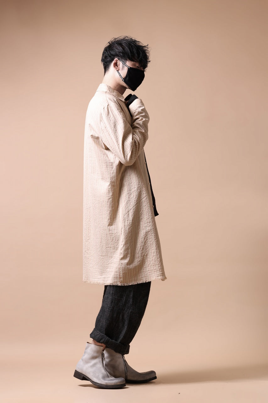 画像をギャラリービューアに読み込む, m.a+ medium fit long shirt / H222L/CSST1 (NATURAL/RED/BLACK)