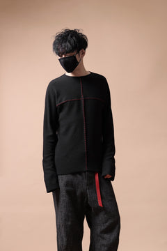 画像をギャラリービューアに読み込む, m.a+ hand stiched one piece long sleeve t-shirt / T211D-CM/JWM (BLACK)