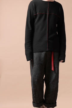 画像をギャラリービューアに読み込む, m.a+ hand stiched one piece long sleeve t-shirt / T211D-CM/JWM (BLACK)
