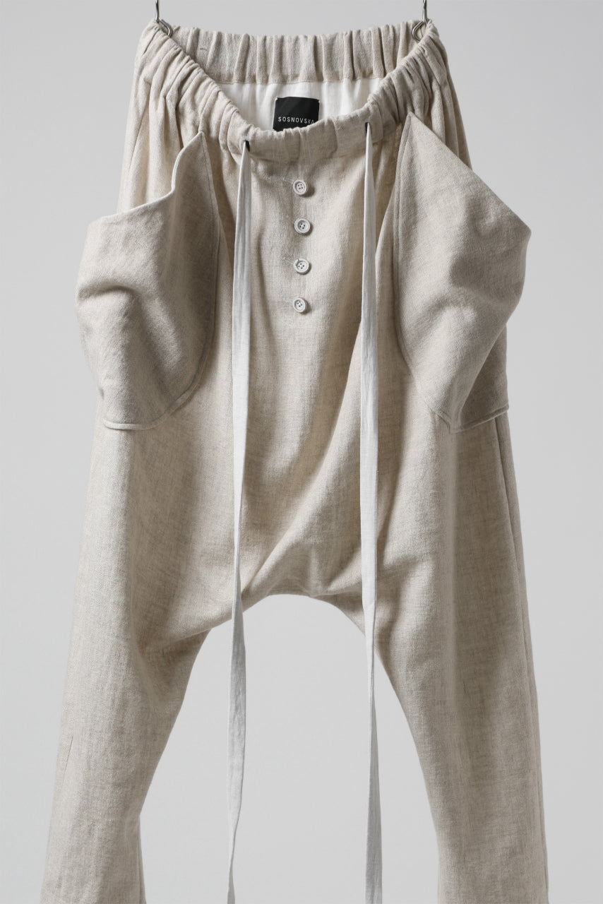 Load image into Gallery viewer, SOSNOVSKA ASCETIC DOUBLEFACE PANTS (BEIGE x WHITE)