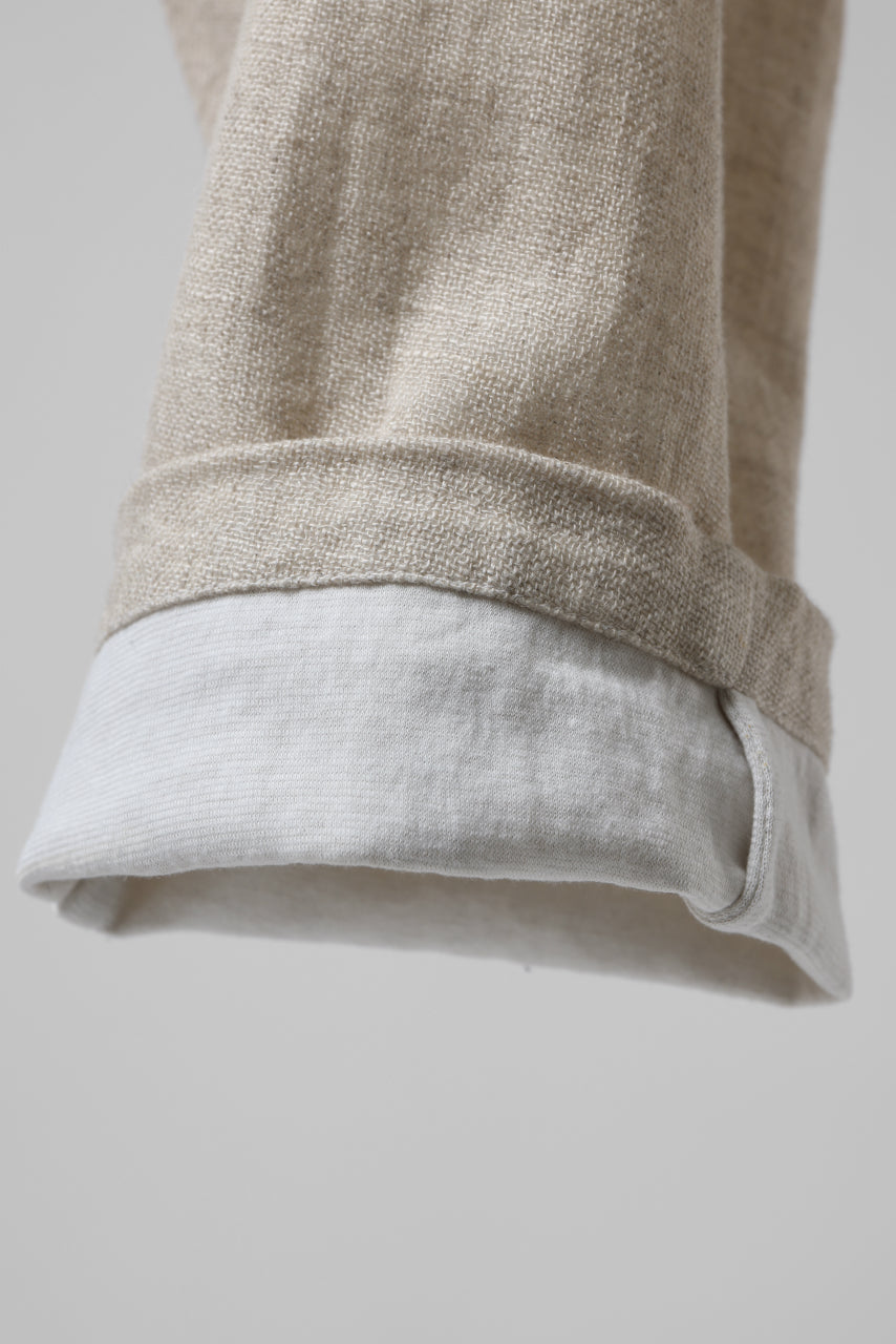 Load image into Gallery viewer, SOSNOVSKA ASCETIC DOUBLEFACE PANTS (BEIGE x WHITE)