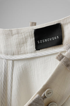 Load image into Gallery viewer, SOSNOVSKA ASYMMETRIC OVERWIDE PANTS (IVORY x BEIGE)
