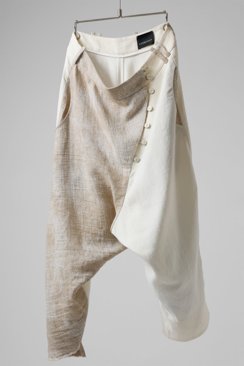 Load image into Gallery viewer, SOSNOVSKA ASYMMETRIC OVERWIDE PANTS (IVORY x BEIGE)