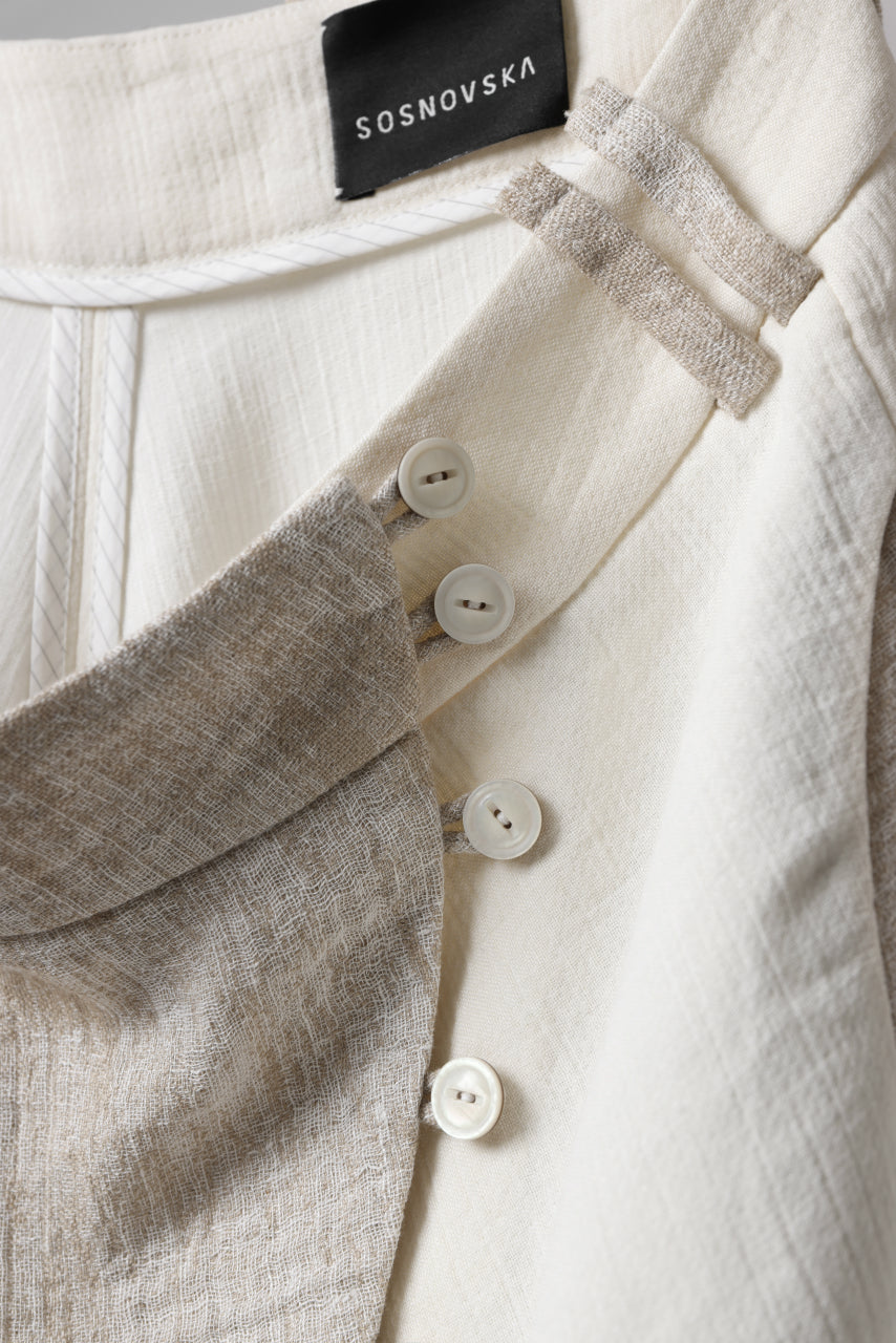 Load image into Gallery viewer, SOSNOVSKA ASYMMETRIC OVERWIDE PANTS (IVORY x BEIGE)