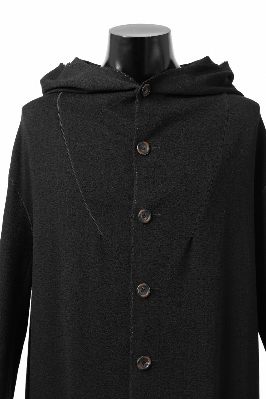 画像をギャラリービューアに読み込む, SOSNOVSKA STITCHED HOODY COAT (BLACK)