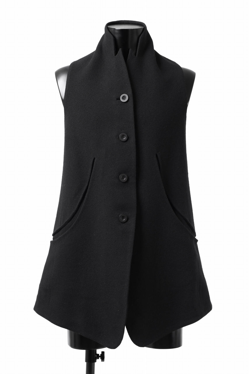 画像をギャラリービューアに読み込む, SOSNOVSKA CLOSED WOOLED VEST (BLACK)