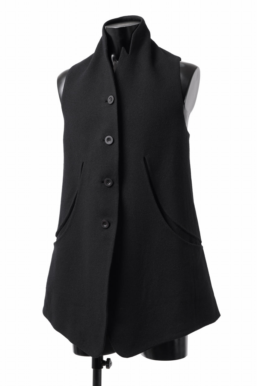 画像をギャラリービューアに読み込む, SOSNOVSKA CLOSED WOOLED VEST (BLACK)