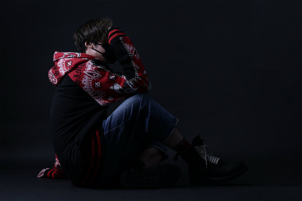 画像をギャラリービューアに読み込む, MASSIMO SABBADIN exclusive HOODY wt. VINTAGE DENIM/BANDANA APP. (dkb1)