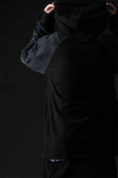 画像をギャラリービューアに読み込む, MASSIMO SABBADIN HOODY wt. HAND DYED VINTAGE DENIM SLEEVE (black)