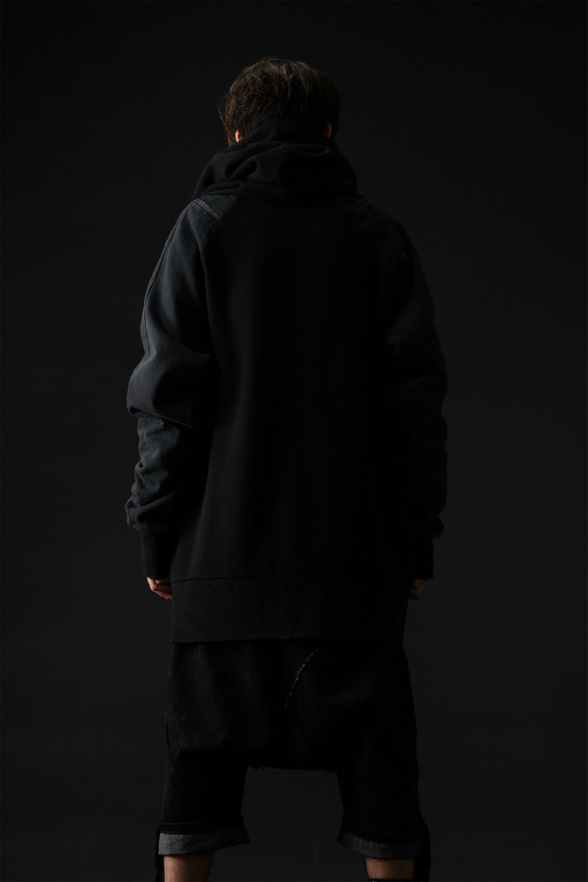画像をギャラリービューアに読み込む, MASSIMO SABBADIN HOODY wt. HAND DYED VINTAGE DENIM SLEEVE (black)