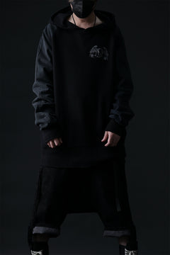 画像をギャラリービューアに読み込む, MASSIMO SABBADIN HOODY wt. HAND DYED VINTAGE DENIM SLEEVE (black)