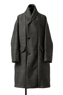 画像をギャラリービューアに読み込む, KLASICA SAULT FOLK DOUBLE BREASTED OVER COAT / CLASSIC HERRING BONE (BLACK)