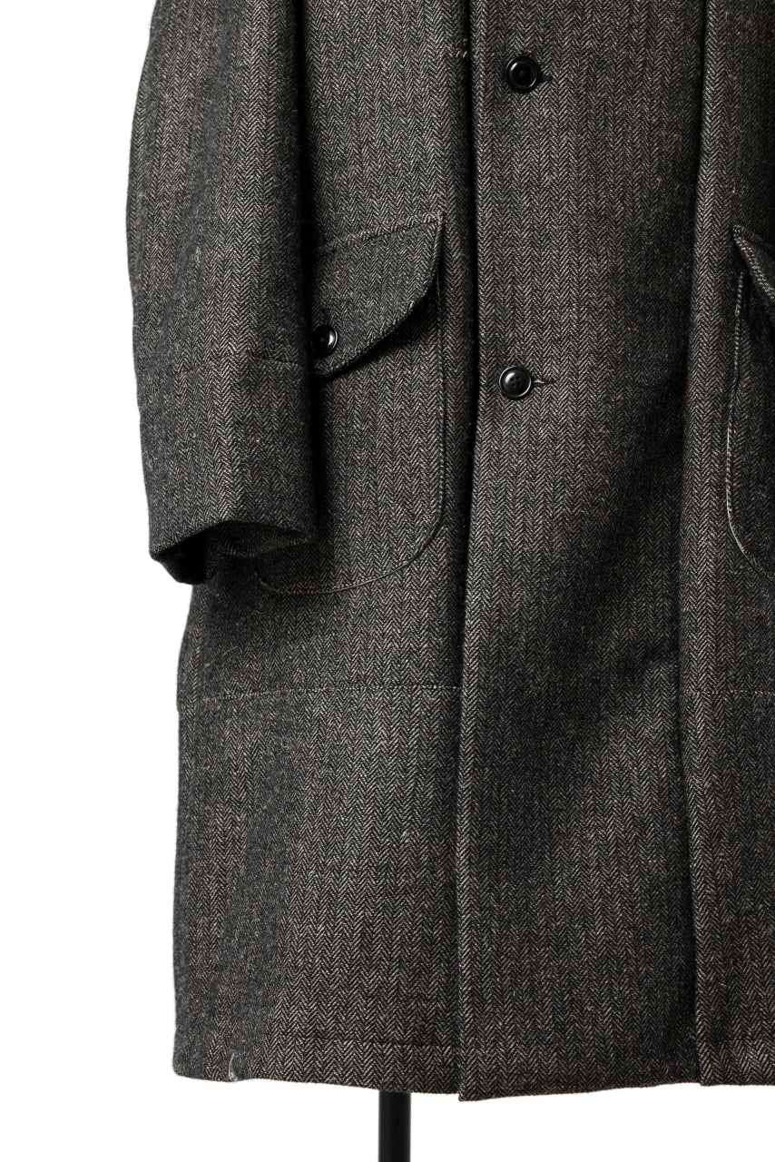 画像をギャラリービューアに読み込む, KLASICA SAULT FOLK DOUBLE BREASTED OVER COAT / CLASSIC HERRING BONE (BLACK)