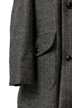 画像をギャラリービューアに読み込む, KLASICA SAULT FOLK DOUBLE BREASTED OVER COAT / CLASSIC HERRING BONE (BLACK)