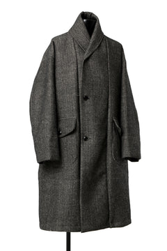 画像をギャラリービューアに読み込む, KLASICA SAULT FOLK DOUBLE BREASTED OVER COAT / CLASSIC HERRING BONE (BLACK)