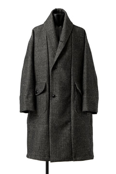 画像をギャラリービューアに読み込む, KLASICA SAULT FOLK DOUBLE BREASTED OVER COAT / CLASSIC HERRING BONE (BLACK)