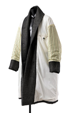 画像をギャラリービューアに読み込む, KLASICA SAULT FOLK DOUBLE BREASTED OVER COAT / CLASSIC HERRING BONE (BLACK)