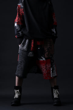 画像をギャラリービューアに読み込む, MASSIMO SABBADIN FULL BORO SARROUEL SHORTS (boro v1 red)