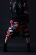 画像をギャラリービューアに読み込む, MASSIMO SABBADIN FULL BORO SARROUEL SHORTS (boro v1 red)