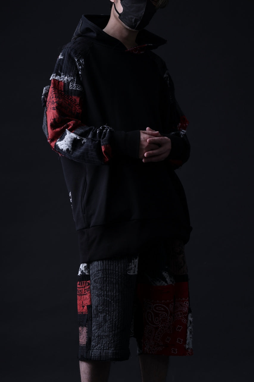 画像をギャラリービューアに読み込む, MASSIMO SABBADIN FULL BORO SARROUEL SHORTS (boro v1 red)