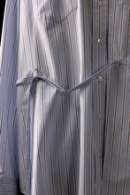 画像をギャラリービューアに読み込む, FACETASM ASSYMETRICAL BELTED STRIPE SHIRT (BLUE x WHITE)