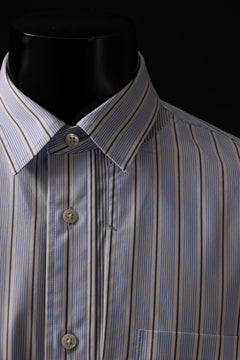 画像をギャラリービューアに読み込む, FACETASM ASSYMETRICAL BELTED STRIPE SHIRT (BLUE x WHITE)