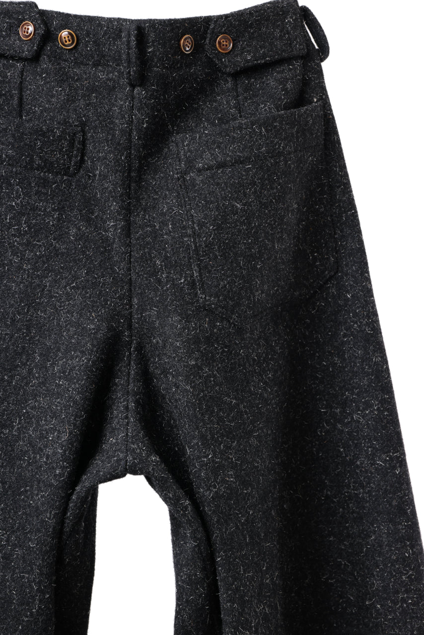 画像をギャラリービューアに読み込む, YUTA MATSUOKA wide taper cropped pants / british wool melton including kempi (charcoal gray)