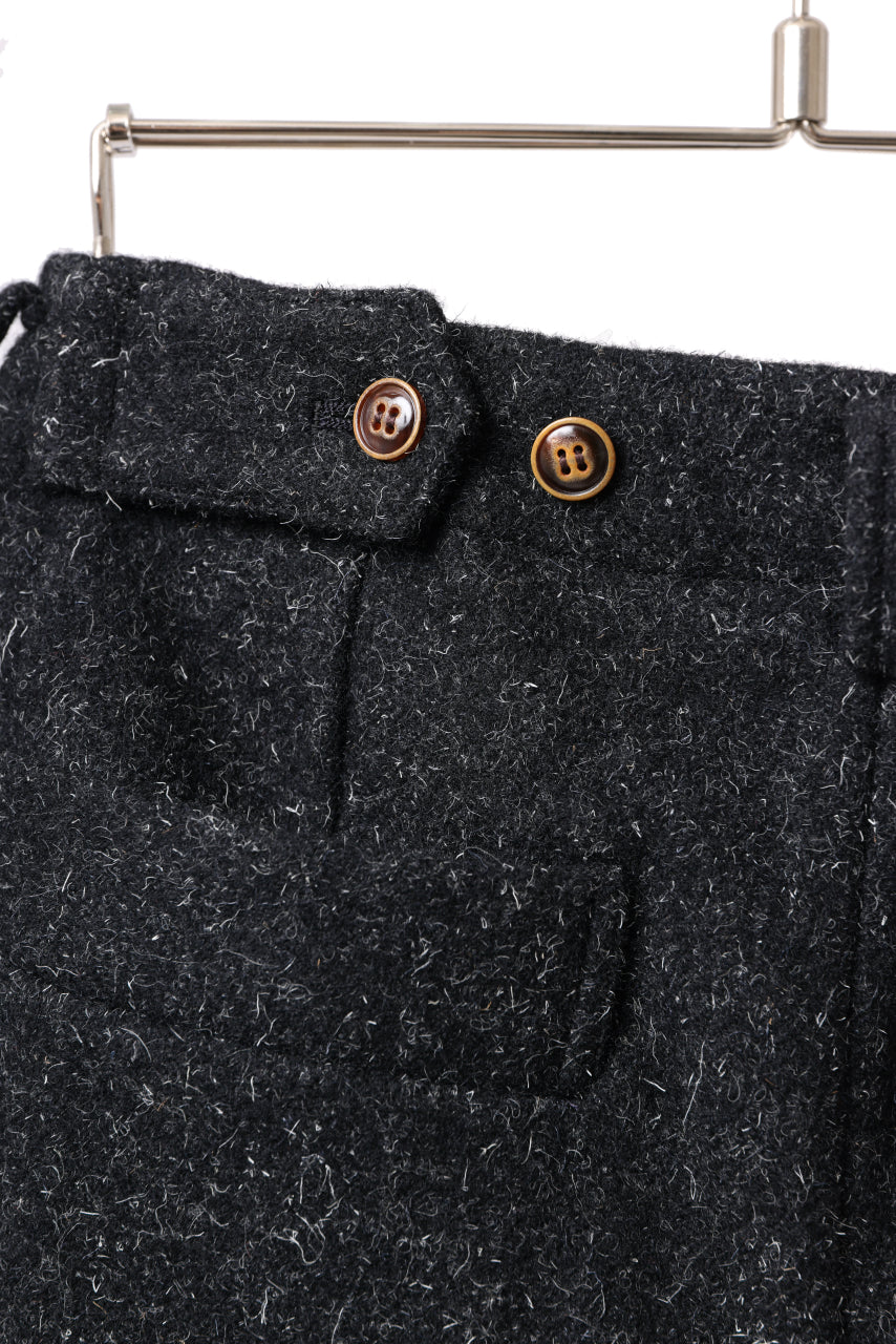 画像をギャラリービューアに読み込む, YUTA MATSUOKA wide taper cropped pants / british wool melton including kempi (charcoal gray)